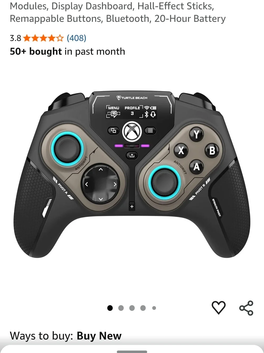 Turtle Beach Recon Controller - Black with Teal Accents